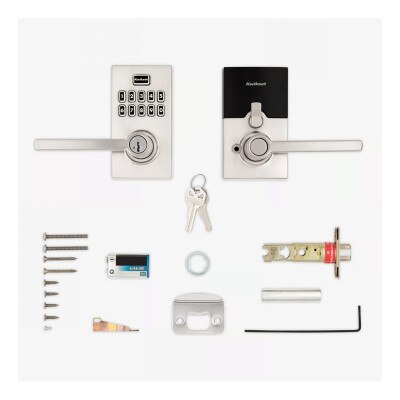 Kwikset SmartCode 917 Series Electronic Halifax Lever, Satin Nickel